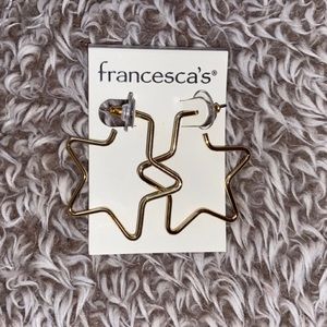 Francescas Gold Star Hoop Earrings